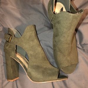 army green ankle heels!